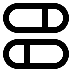 Dashboard Horizontal Pills Split 1 Icon from Sharp Line Set