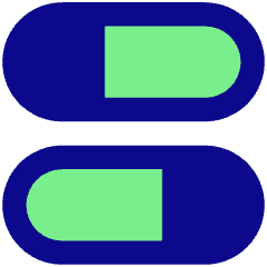 Dashboard Horizontal Pills Split 2 Icon from Core Pop Set