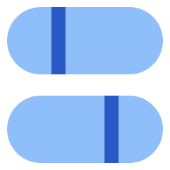 Dashboard Horizontal Pills Split 2 Icon from Sharp Flat Set