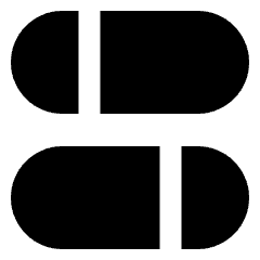 Dashboard Horizontal Pills Split 2 Icon from Sharp Solid Set