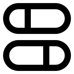 Dashboard Horizontal Pills Split 2 Icon from Sharp Line Set