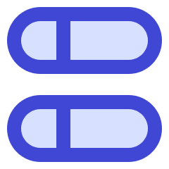 Dashboard Horizontal Pills Split Left Icon from Sharp Duo Set