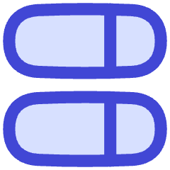 Dashboard Horizontal Pills Split Right Icon from Flex Duo Set