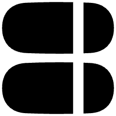 Dashboard Horizontal Pills Split Right Icon from Flex Solid Set