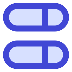Dashboard Horizontal Pills Split Right Icon from Sharp Duo Set