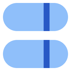 Dashboard Horizontal Pills Split Right Icon from Sharp Flat Set