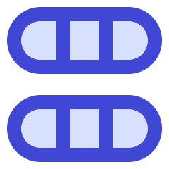 Dashboard Horizontal Pills Thirds Icon from Sharp Duo Set