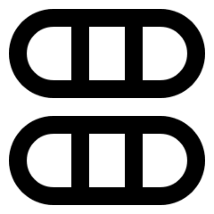 Dashboard Horizontal Pills Thirds Icon from Sharp Line Set