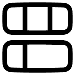 Dashboard Horizontal Rectangle 6 Icon from Plump Line Set
