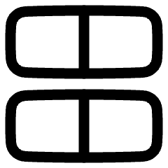 Dashboard Horizontal Rectangle Half Icon from Plump Line Set