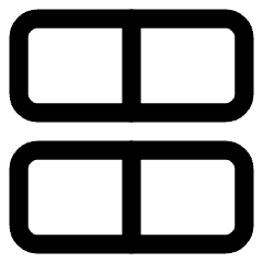 Dashboard Horizontal Rectangle Half Icon from Core Line Set