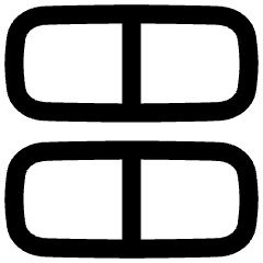Dashboard Horizontal Rectangle Half Icon from Flex Line Set
