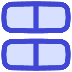 Dashboard Horizontal Rectangle Half Icon from Flex Duo Set