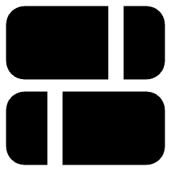 Dashboard Horizontal Rectangle Split 1 Icon from Core Solid Set