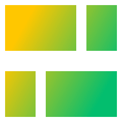 Dashboard Horizontal Rectangle Split 1 Icon from Sharp Gradient Set