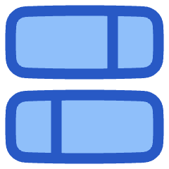 Dashboard Horizontal Rectangle Split 1 Icon from Plump Duo Set