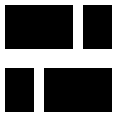 Dashboard Horizontal Rectangle Split 1 Icon from Sharp Solid Set