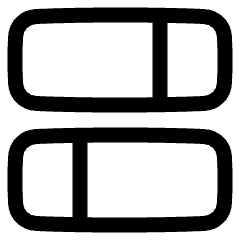 Dashboard Horizontal Rectangle Split 1 Icon from Plump Line Set