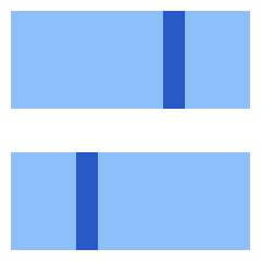 Dashboard Horizontal Rectangle Split 1 Icon from Sharp Flat Set