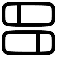 Dashboard Horizontal Rectangle Split 2 Icon from Plump Line Set