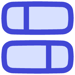 Dashboard Horizontal Rectangle Split 2 Icon from Flex Duo Set