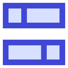 Dashboard Horizontal Rectangle Split 2 Icon from Sharp Duo Set