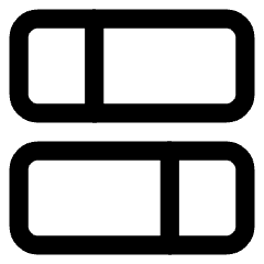 Dashboard Horizontal Rectangle Split 2 Icon from Core Line Set