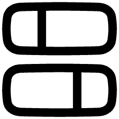 Dashboard Horizontal Rectangle Split 2 Icon from Flex Line Set