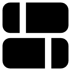 Dashboard Horizontal Rectangle Split 2 Icon from Core Solid Set