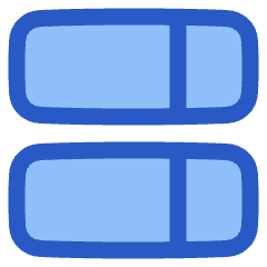 Dashboard Horizontal Rectangle Split Right Icon from Plump Duo Set