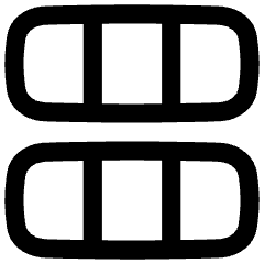 Dashboard Horizontal Rectangle Thirds Icon from Flex Line Set