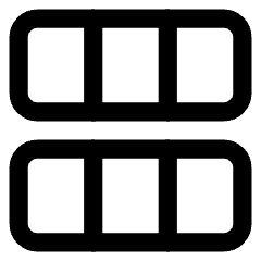 Dashboard Horizontal Rectangle Thirds Icon from Core Line Set