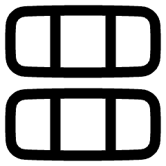 Dashboard Horizontal Rectangle Thirds Icon from Plump Line Set