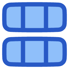Dashboard Horizontal Rectangle Thirds Icon from Plump Duo Set