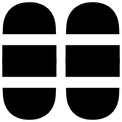 Dashboard Vertical Pills Thirds Icon from Flex Solid Set