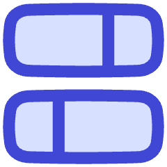 Dashboard Horizontal Rectangle Split 1 Icon from Flex Duo Set