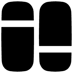 Dashboard Vertical Rectangle Split 2 Icon from Flex Solid Set