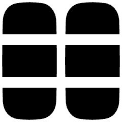 Dashboard Vertical Rectangle Thirds Icon from Flex Solid Set