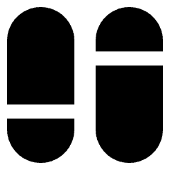 Dashboard Vertical Pills Split 1 Icon from Sharp Solid Set