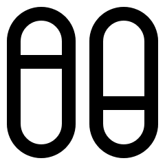 Dashboard Vertical Pills Split 2 Icon from Sharp Line Set