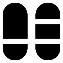 Dashboard Vertical Pills Split 4 Icon from Sharp Solid Set