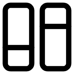 Dashboard Vertical Rectangle Split 1 Icon from Core Line Set