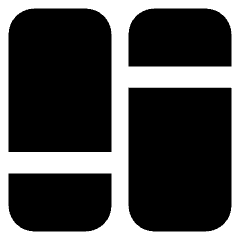 Dashboard Vertical Rectangle Split 1 Icon from Core Solid Set