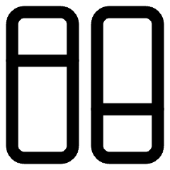 Dashboard Vertical Rectangle Split 2 Icon from Core Line Set