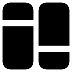 Dashboard Vertical Rectangle Split 2 Icon from Core Solid Set