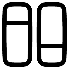 Dashboard Vertical Rectangle Split 2 Icon from Plump Line Set
