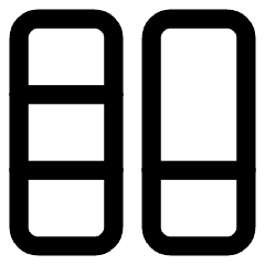 Dashboard Vertical Rectangle Split 3 Icon from Core Line Set