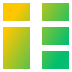 Dashboard Vertical Rectangle Split 5 Icon from Sharp Gradient Set