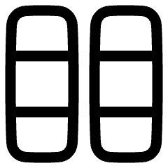 Dashboard Vertical Rectangle Thirds Icon from Plump Line Set
