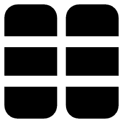 Dashboard Vertical Rectangle Thirds Icon from Core Solid Set